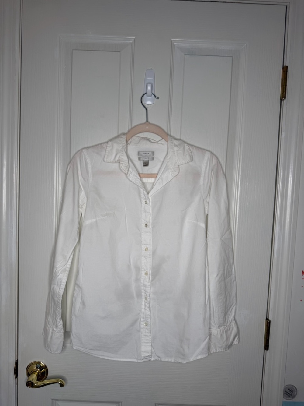J. Crew White Button-Down Cotton Shirt